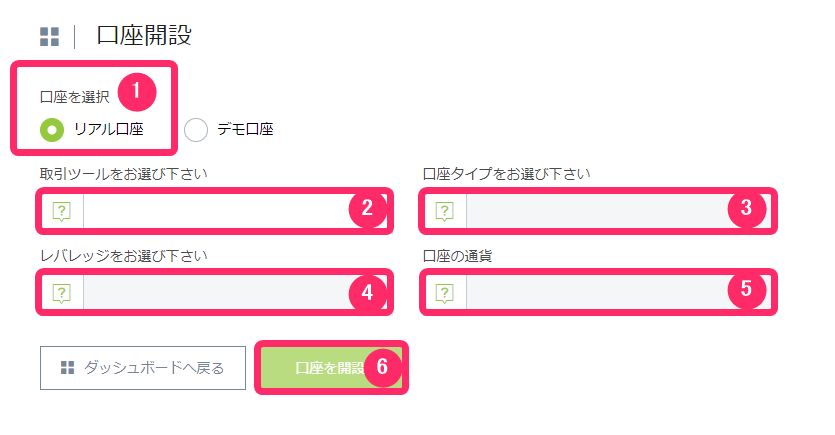 IFC Markets　必要情報入力