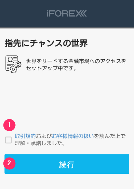 iFOREX　スマホ　口座開設２