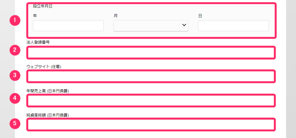 Axiory　法人口座開設方法４