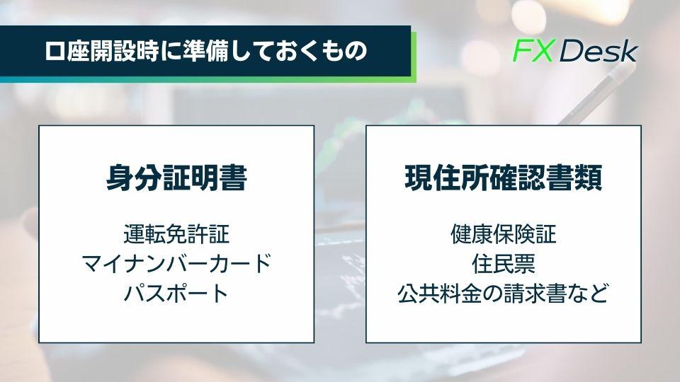 xm 口座開設時に準備しておくもの　身分証明書　現住所確認書類